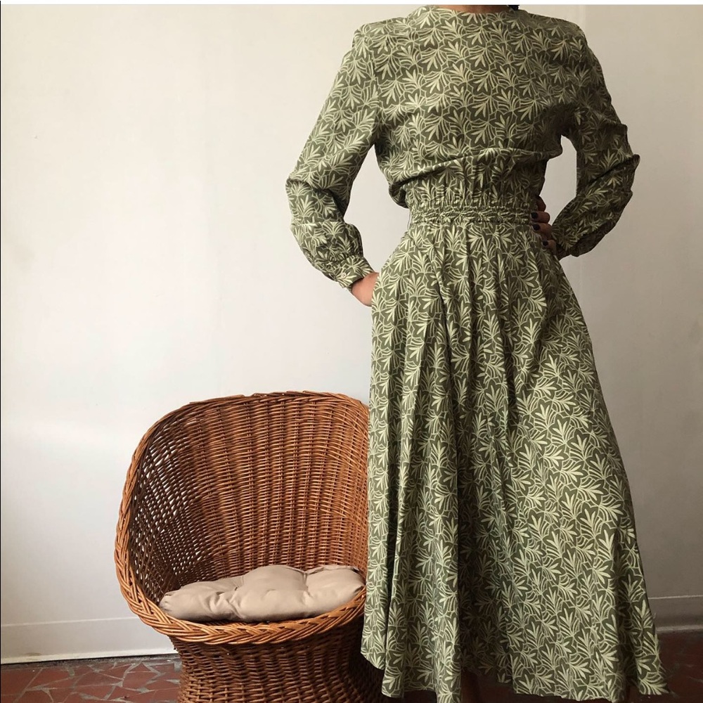 Vintage silk medium sage dress
